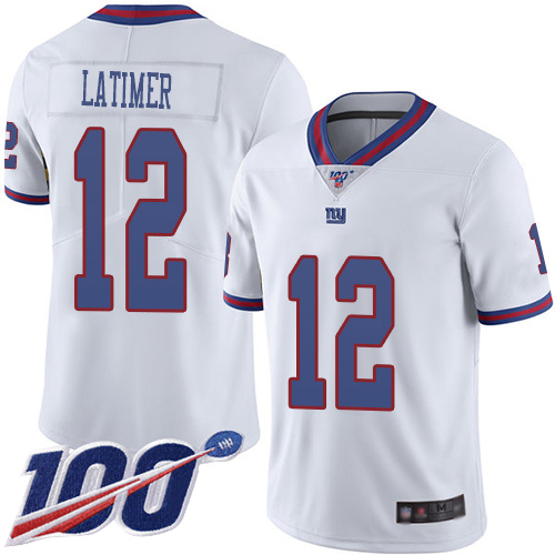 Men New York Giants #12 Cody Latimer Limited White Rush Vapor Untouchable 100th Season Football NFL Jersey